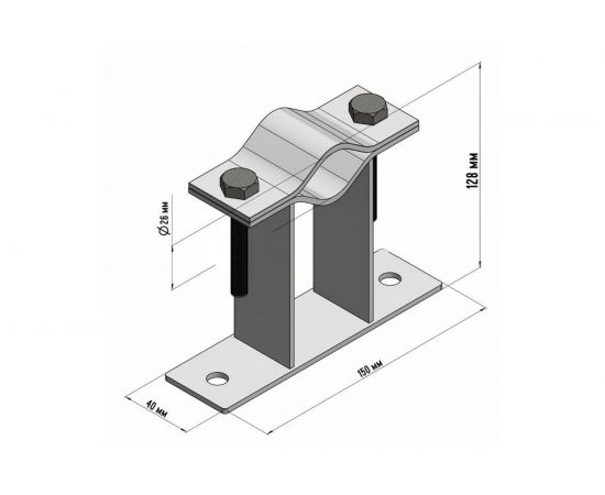 П-образный плоский кронштейн для мачт REXANT 100мм 34-0594 – изображение 2