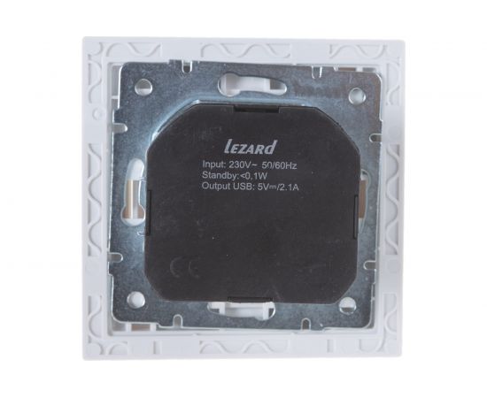 Розетка + USB-разъём Lezard RAIN, с заземлением, белый, 703-0202-181 – изображение 2
