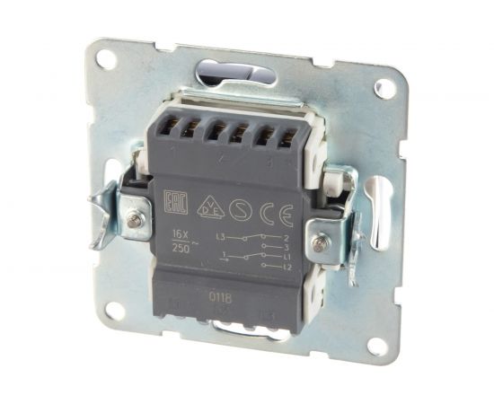 2-клавишный переключатель LK Studio с двух мест, схема 6+6, 16 A, 250 B, черный бархат 861308-1 – изображение 3