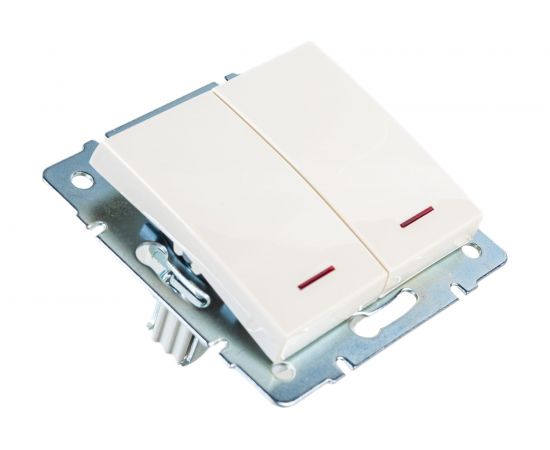 Двойной выключатель LEZARD RAIN с подсветкой крем 703-0388-112 – изображение 3