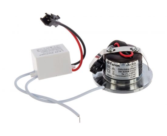 Встраиваемый светильник FERON светодиод 3W, 210 Lm, 4000К, хром, LN003 28772 – изображение 3