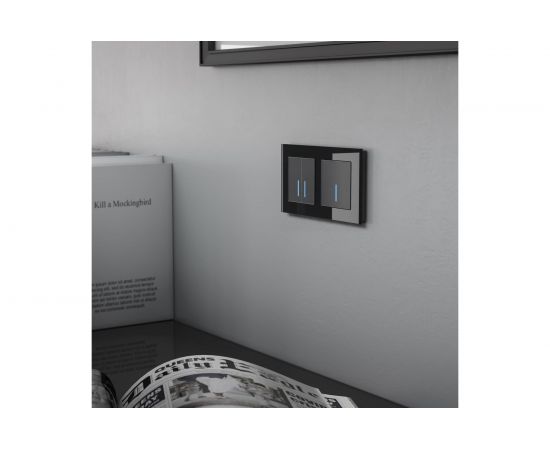 Сенсорный 2-клавишный выключатель WERKEL W4520108 с подсветкой черный a047867 – изображение 3