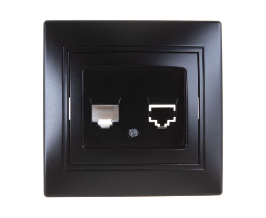 Информационная розетка Intro 130305 RJ45, IP20, СУ, Plano, антрацит Б0044575 – изображение 3