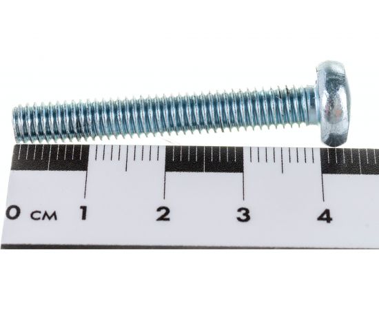 Винт Стройметиз М6х40 DIN 7985, полукруглая головка, цинк уп. 8 шт 3101701 – изображение 4