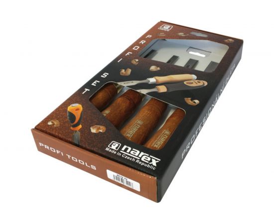 Набор из 4 плоских стамесок с ручкой NAREX WOOD LINE PLUS 8, 10, 16, 32 мм 863202 – изображение 4