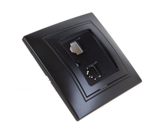 Информационная розетка Intro 130305 RJ45, IP20, СУ, Plano, антрацит Б0044575 – изображение 5