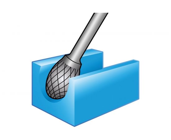 Борфреза твердосплавная NORGAU форма E (10x16 мм; хвостовик 6 мм) 077125300 – изображение 5