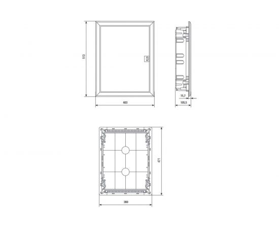 Слаботочный встраиваемый щит EKF "ProfiBox" 513х403х105 IP41 PROxima profibox-m-24+4 – изображение 10