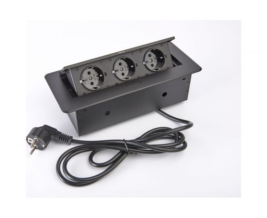 Выдвижная розетка Inrior выдвижной встраиваемый блок розеток, на 3 EURO розетки, TORO-03-20 