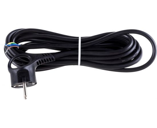Сетевой шнур с вилкой ЭРА U3x15mB с заземлением 5м ПВС 3x1мм2 черный Б0048703 