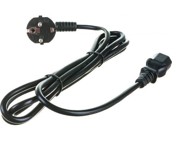 Кабель питания компьютера Shucko+C13 (3x0.75), 10A, угловая вилка, 1.8 м, черный Hyperline PWC-IEC13-SHM-1.8-BK 34927 