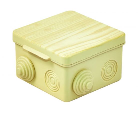 Распаячная коробка Урал ПАК для открытой проводки под светлое дерево 80*80*50мм (квадратная), 7 входов КО-82011080-032 