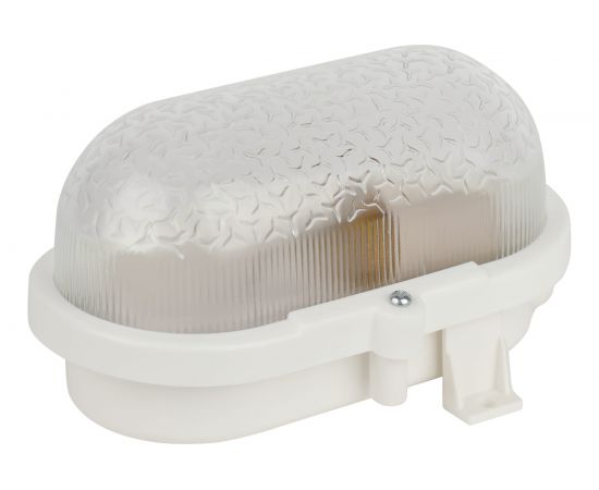 Светильник ЭРА НБП 01-60-012 с ободком Евро пластик/стекло IP53 E27 max 60Вт овал белый Б0052016 