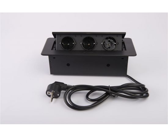 Выдвижная розетка Inrior выдвижной встраиваемый блок розеток, на 3 EURO розетки, TORO-03-20 – изображение 2