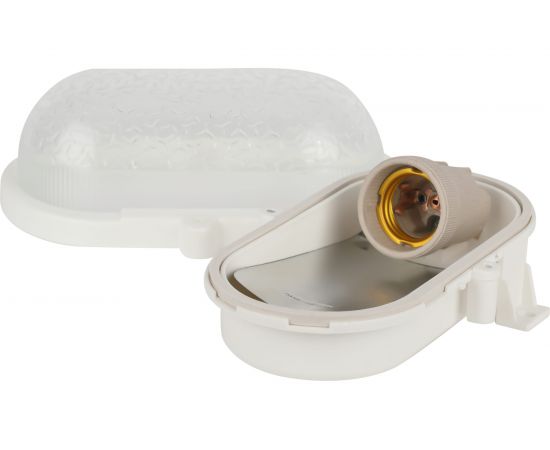 Светильник ЭРА НБП 01-60-012 с ободком Евро пластик/стекло IP53 E27 max 60Вт овал белый Б0052016 – изображение 2