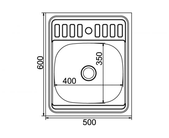 Мойка mixline 60х50х16 см, 0.4, выпуск 1 1/2 527966 – изображение 2