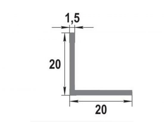 Декоративный угловой профиль ЛУКА алюминиевый 20х20 мм, 2.7 м, черный, 5 шт. уп. УТ000020794 – изображение 2