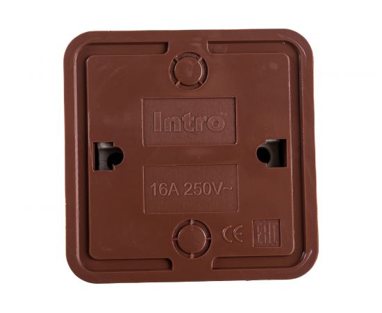 Розетка Intro с заземлением 2P+E Schuko, 16А-250В, IP20, открытая установка, венге, Б0053787 – изображение 2