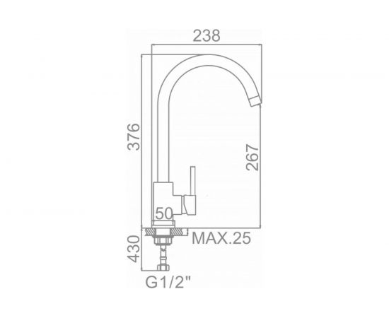 Смеситель для кухни LEDEME L74998A-3 с гайкой 65891 – изображение 2