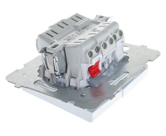 Выключатель Ospel Sonata, 2-клавишный, с подсветкой, без рамки, белый LP-2RS/m/00 – изображение 3