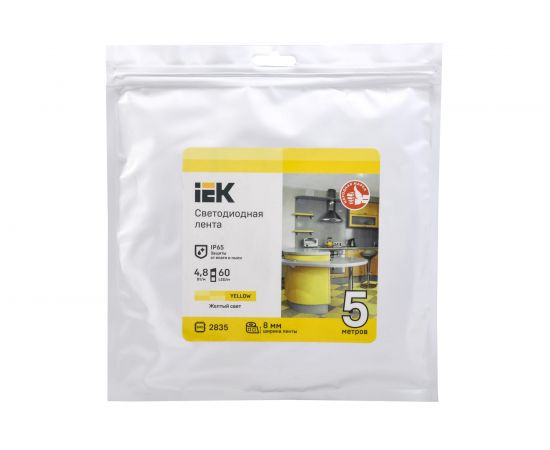 Лента IEK LSR-2835Y60-4,8-IP65-12В, LED, 5м LSR1-4-060-65-3-05 – изображение 3