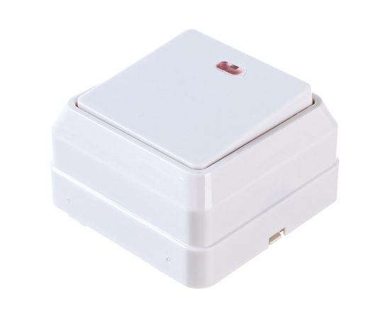 1-клавишный выключатель IEK ОКТАВА белый, с индикатором EVO11-K01-10-DC – изображение 3