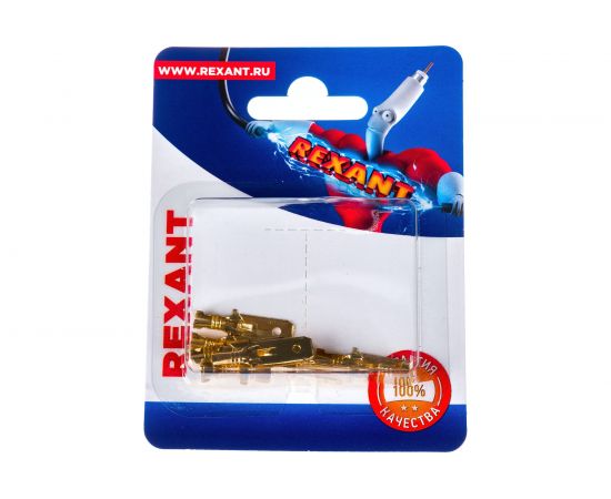 Плоская клемма штекер REXANT 6,3 мм РП-п 1.5-(6.3) L20 мм латунь 10 шт 06-0398-A – изображение 3