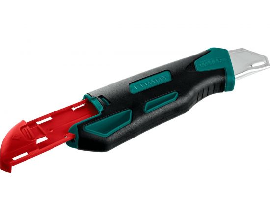 Нож KRAFTOOL GRAND-25 с двойным фиксатором, сегментированные лезвия 25 мм 09190 – изображение 3