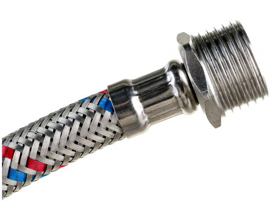 Гибкая подводка для воды Gigant с оплеткой из нержавеющей стали, 1/2""х120 см, г/ш P-120-GW – изображение 4