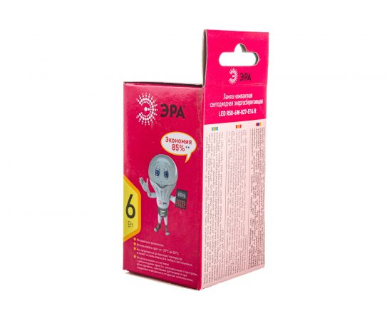 Светодиодная лампочка ЭРА RED LINE LED R50-6W-827-E14 R 6Вт рефлектор теплый белый Б0050699 – изображение 5