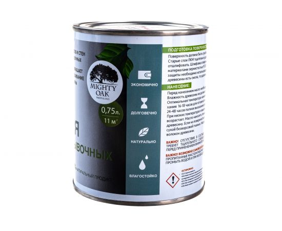 Масло для полов и стен в помывочных Mighty Oak 0.75 л MO149 – изображение 5