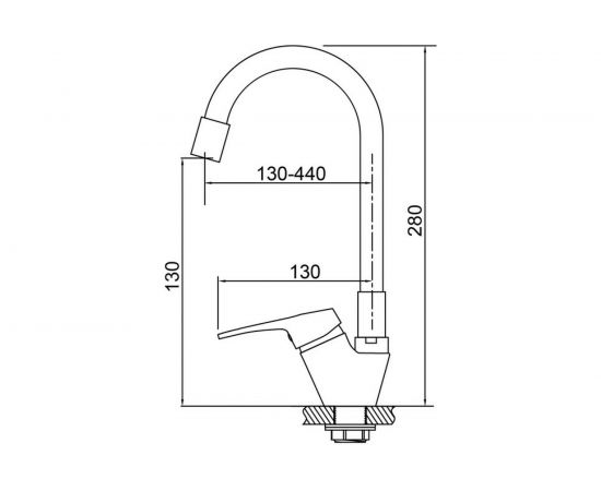 Смеситель для кухни ZEIN 2112, однорычажный, гибкий излив, картридж 40 мм, синий/хром 5478292 – изображение 5