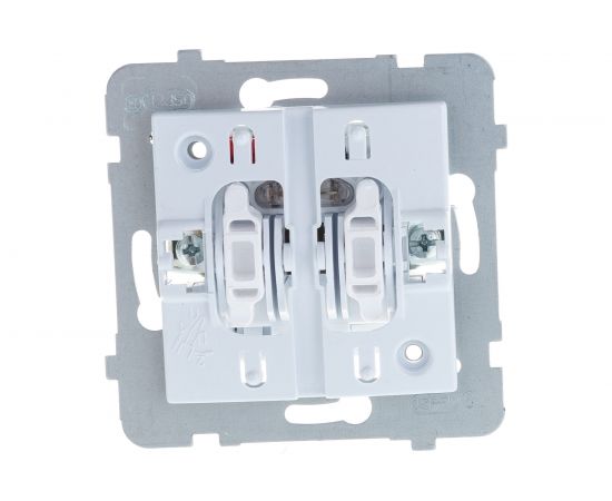 Выключатель Ospel Sonata, 2-клавишный, с подсветкой, без рамки, белый LP-2RS/m/00 – изображение 5