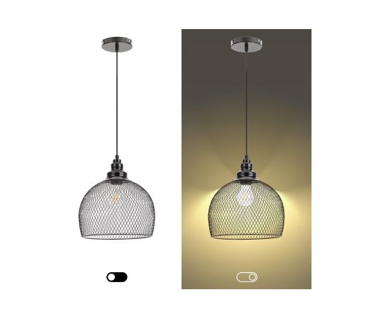 Металлический подвес ЭРА PL7 BK E27, max 60W, d280 мм, черный Б0037454 – изображение 6