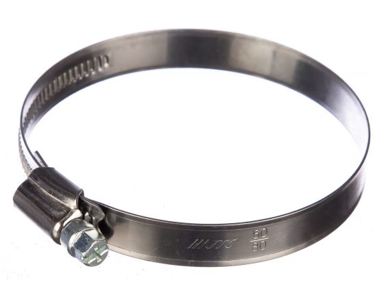 Ленточный червячный хомут 060-080мм нержавеющая сталь JTC-ZN80 