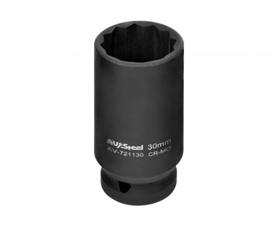 Головка ударная двенадцатигранная удлиненная (30 мм; 1/2DR) AV Steel AV-721130 