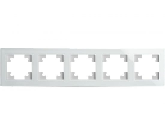 Горизонтальная 5-местная рамка STEKKER серия Катрин, GFR00-7005-01, белый 39637 