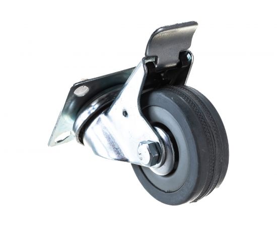 Колесо серая мягкая резина поворотное с тормозом SCGB25 50 мм MFK-TORG 5054050М 