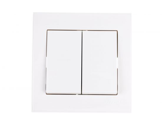 Двойной выключатель LEZARD RAIN белый 703-0202-101 