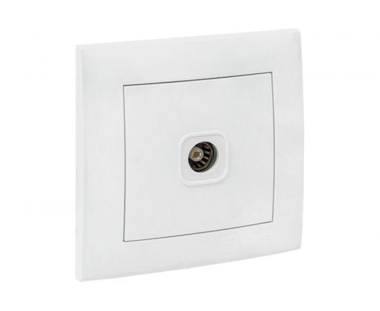 1-местная телевизионная розетка EKF Валенсия, 75Ом 5-862МГц белая PROxima EWA00-027-10 – изображение 2