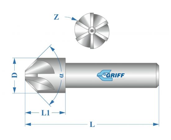 Зенковка (120 град; 16 мм; Р6М5; ц/х) GRIFF a400053 – изображение 2