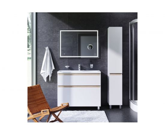 Универсальное зеркало AM.PM с контурной Led-подсветкой, часами и косметическим M91AMOX0803WG – изображение 2