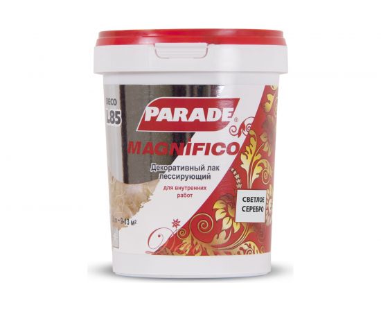 Декоративный лак PARADE DECO Magnifico L85 светлое серебро, 0.9 л Лк-00014226 – изображение 2