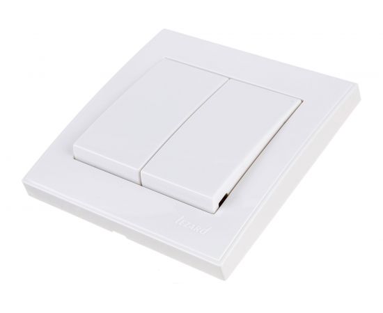 Двойной выключатель LEZARD RAIN белый 703-0202-101 – изображение 2