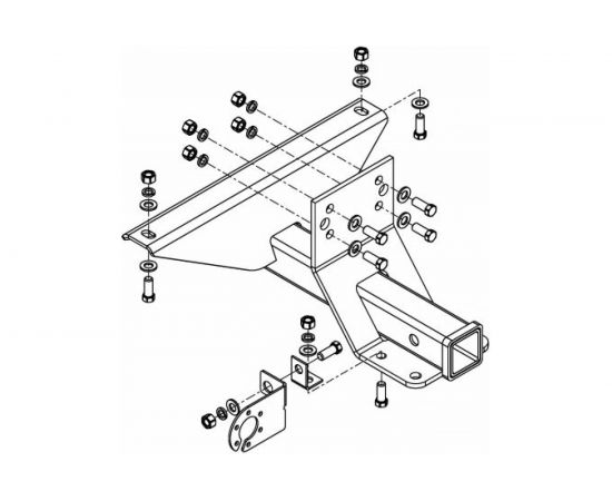 Фаркоп без шара ТСУ УАЗ 3163 под квадрат AvtoS UAZ-05 – изображение 2