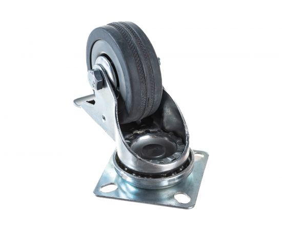 Колесо серая мягкая резина поворотное с тормозом SCGB25 50 мм MFK-TORG 5054050М – изображение 3