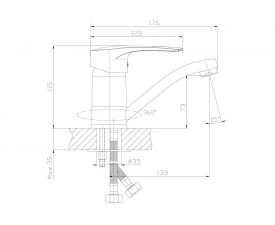 Смеситель для раковины Rossinka T40-22 – изображение 4