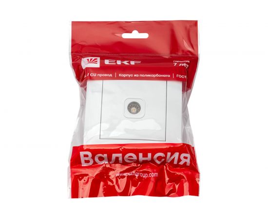 1-местная телевизионная розетка EKF Валенсия, 75Ом 5-862МГц белая PROxima EWA00-027-10 – изображение 5