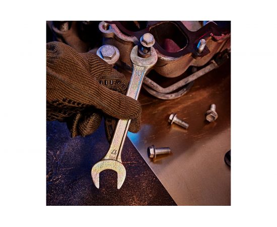 Гаечный рожковый ключ желтый цинк REXANT 14х17 мм 12-5829-2 – изображение 9