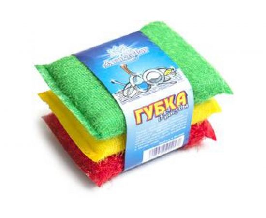 Посудная губка Аквамаг светофор, 3 шт МГП-001 